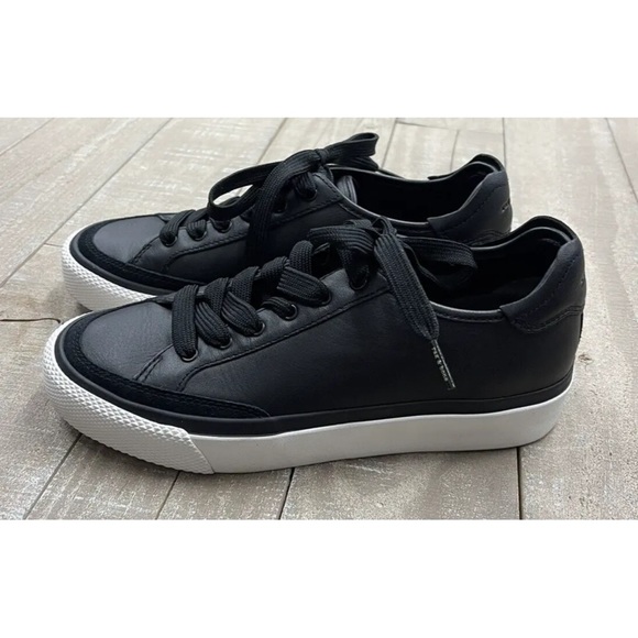 RAG AND BONE RB ARMY LOW SNEAKERS IN BLACK LEATHER SIZE 6 - Picture 4 of 6